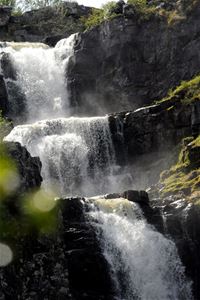 close up of Njupeskär waterfall.