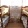 Two wooden bunk beds.