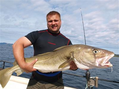 Guest with a big Cod fish
