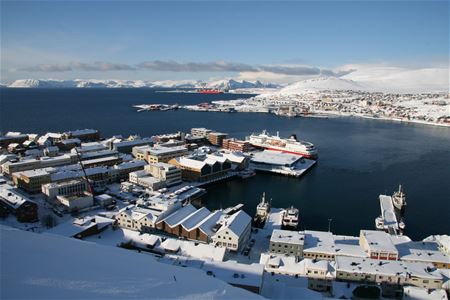 View over Hammerfest in the winter