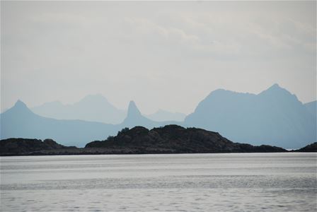 View to the mountains from the sea