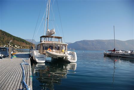 Docked sailboat