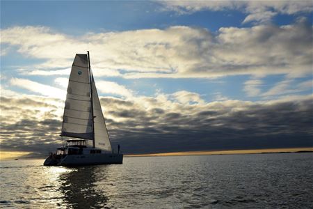 Sailboat in evening light