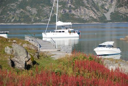 Sailboat close to land