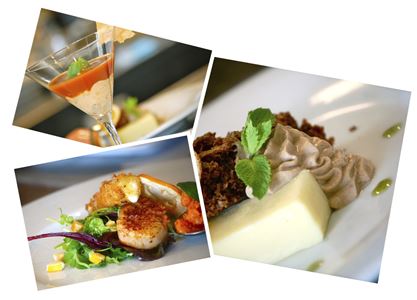Collage of dishes from the restaurant. 