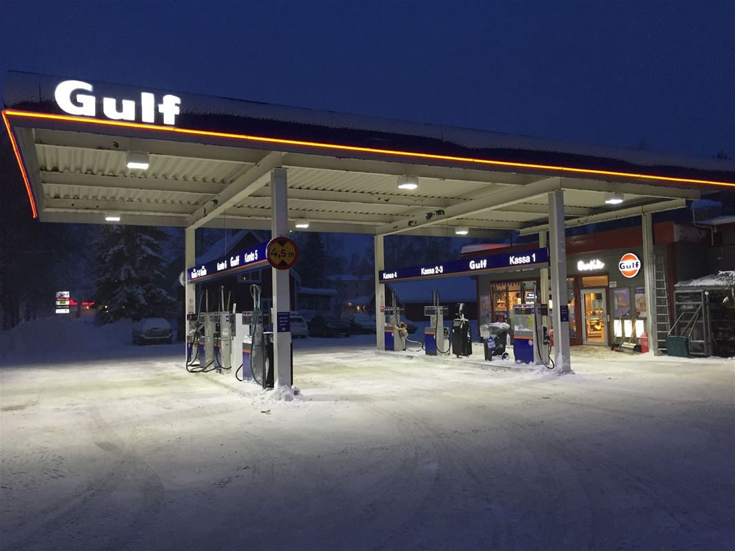 Gulf bensinstation i Idre.