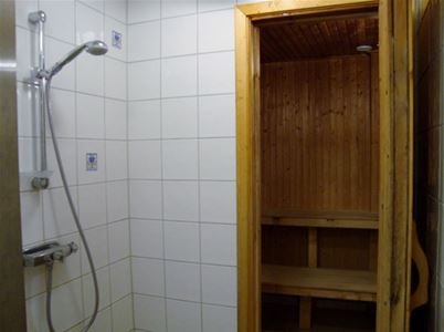 The shower and a sauna.