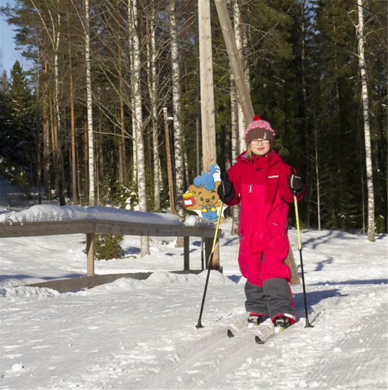 Child on cross-country skis.