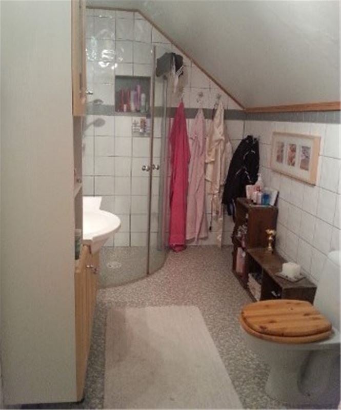 A toilet and shower.