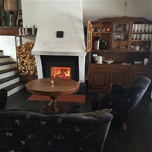 Lodge with open fire.