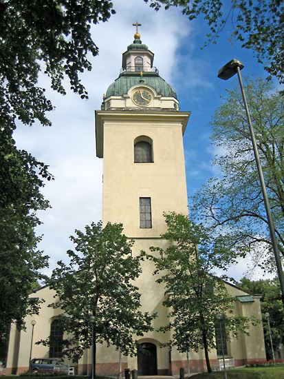 Visning av tornet i Heliga Trefaldighets kyrka