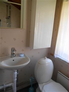 Toilet and basin in the bathroom. 