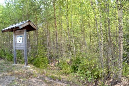 En tavla med information om området.