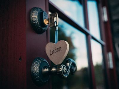Detail of a key to the door. 