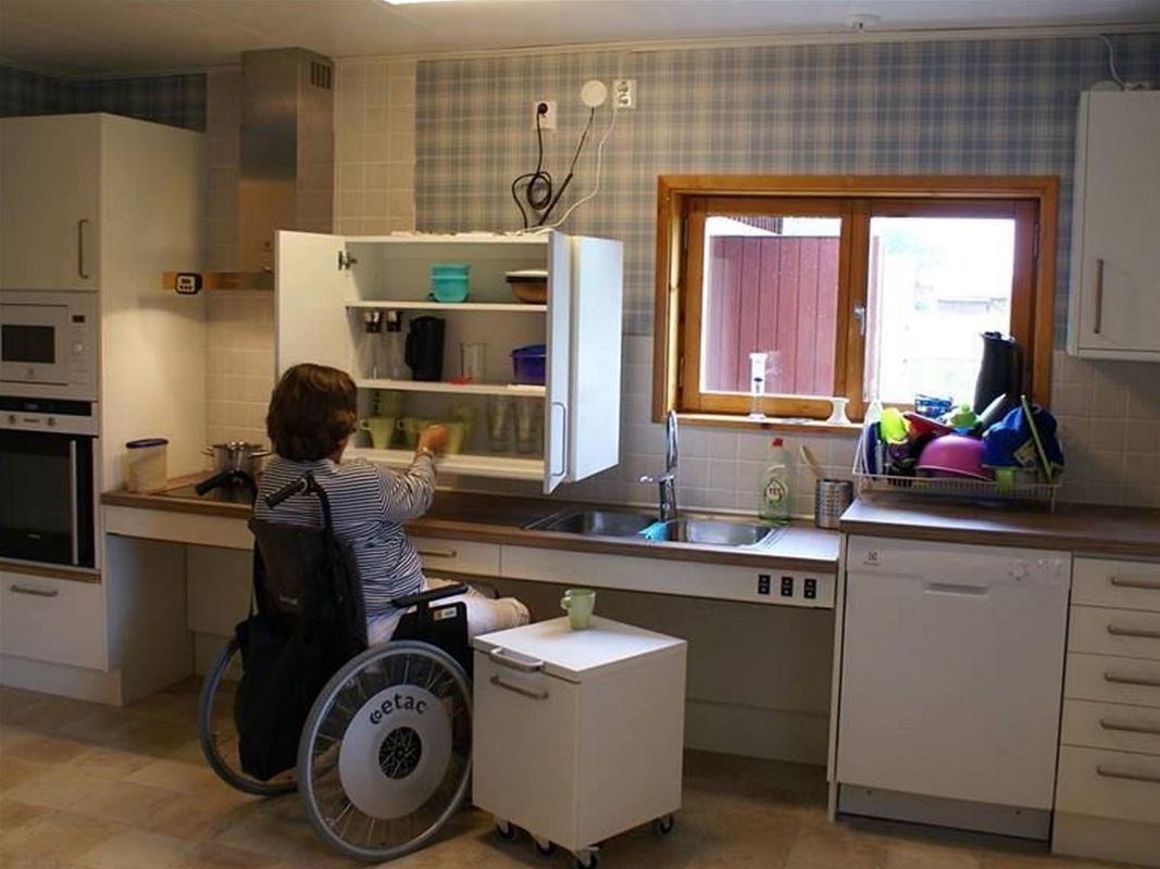 handicapped accessible kitchen.