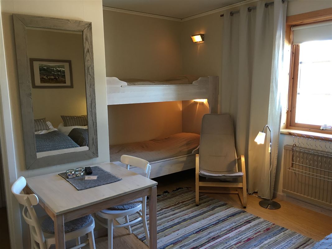 Room with a bunk bed.