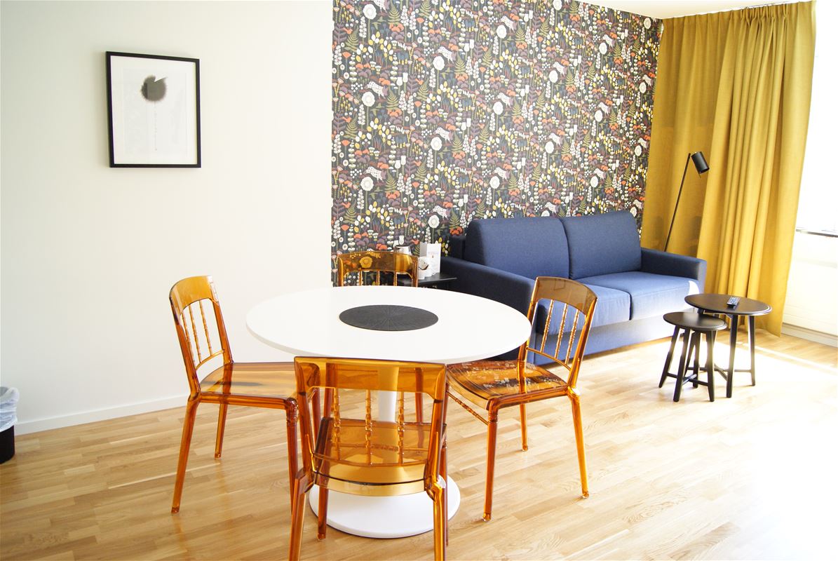 Guest room, sofa, table, chairs.