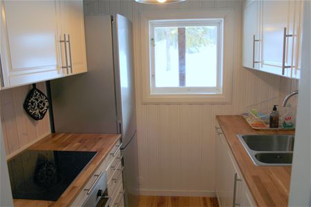 A small kitchen.
