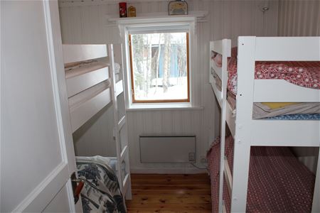 Bedroom with two bunk beds.