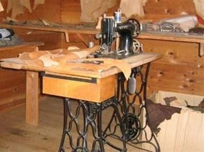 Old sewing machine inside the museum.
