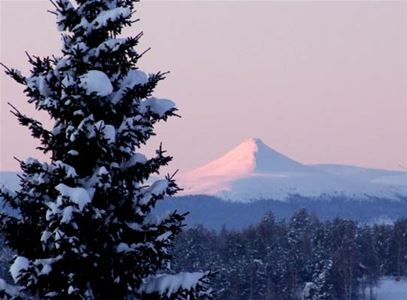 The mountain Städjan covered in snow.