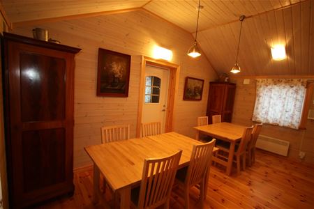 Two wooden dining tables.