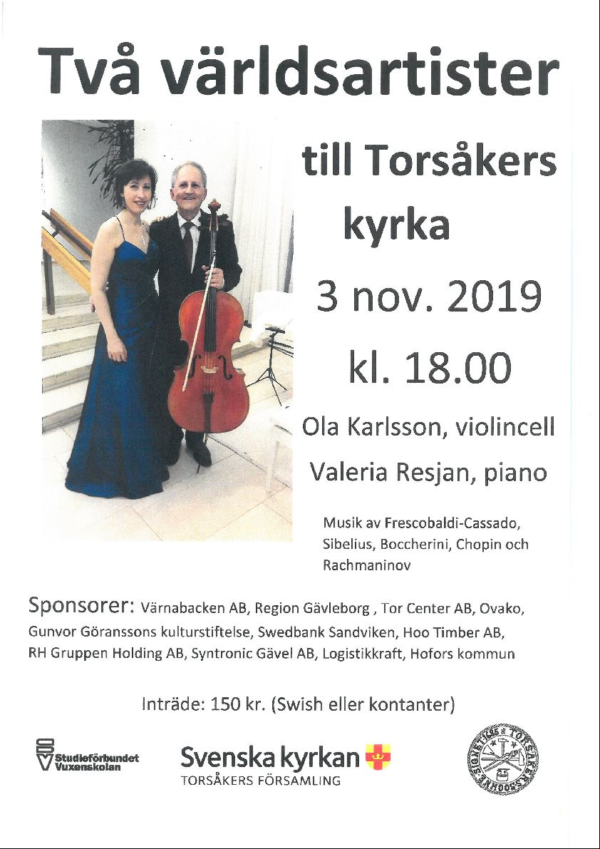 Två världsartister till Torsåkers Kyrka