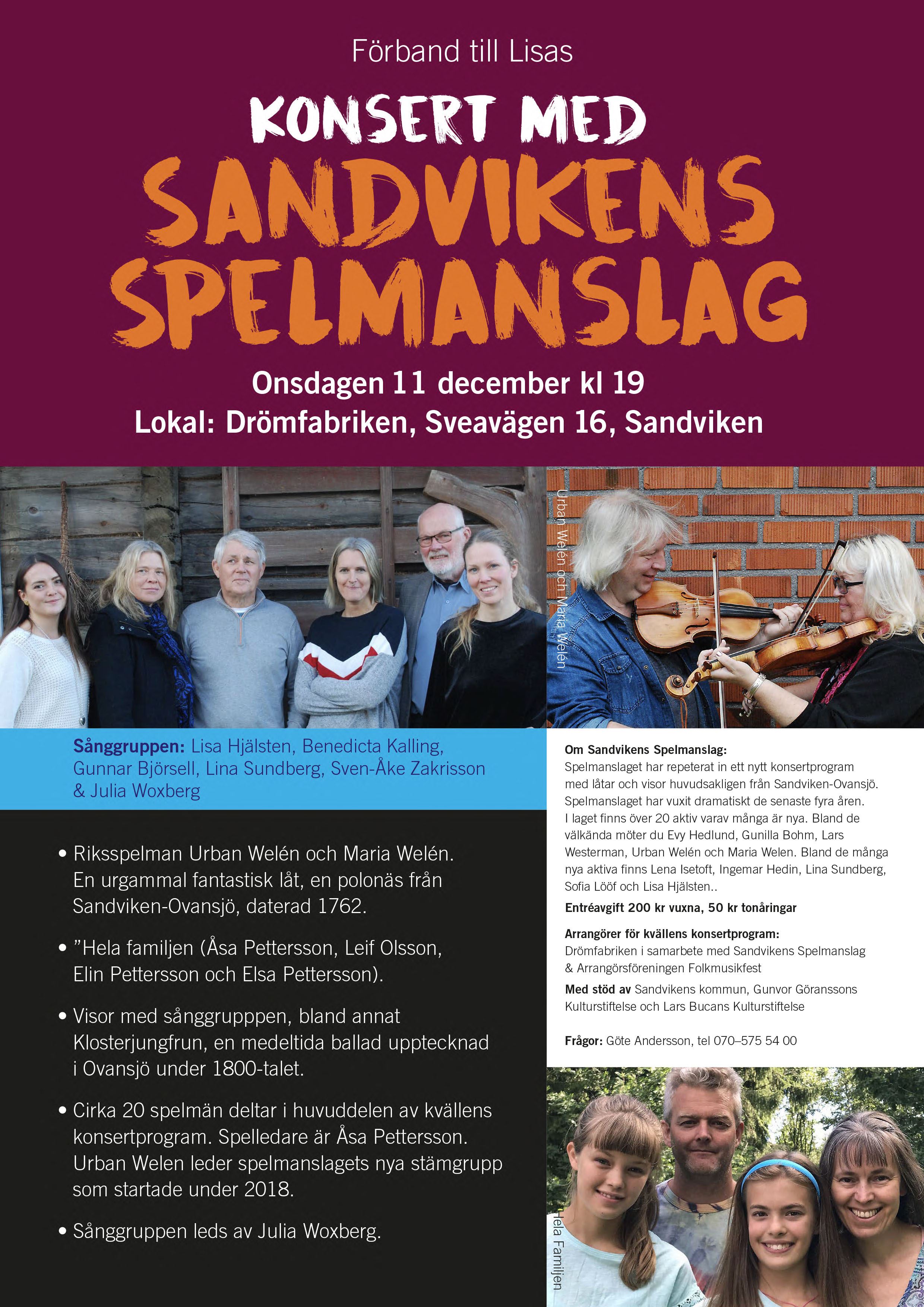 Konsert med Lisas och Sandvikens Spelmanslag