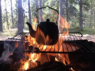 Coffee on open fire.