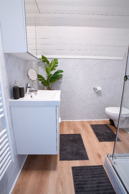 Bathroom with shower.
