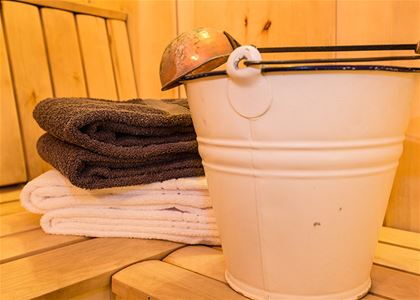 A water bucket in the sauna.