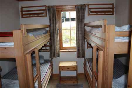 Bedroom with two bunk beds.
