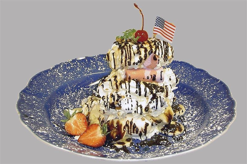 Magnifik dessert med flagga på toppen