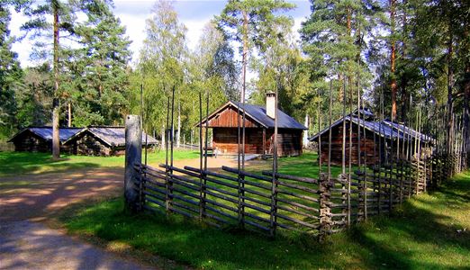 Stugor vid campingen.