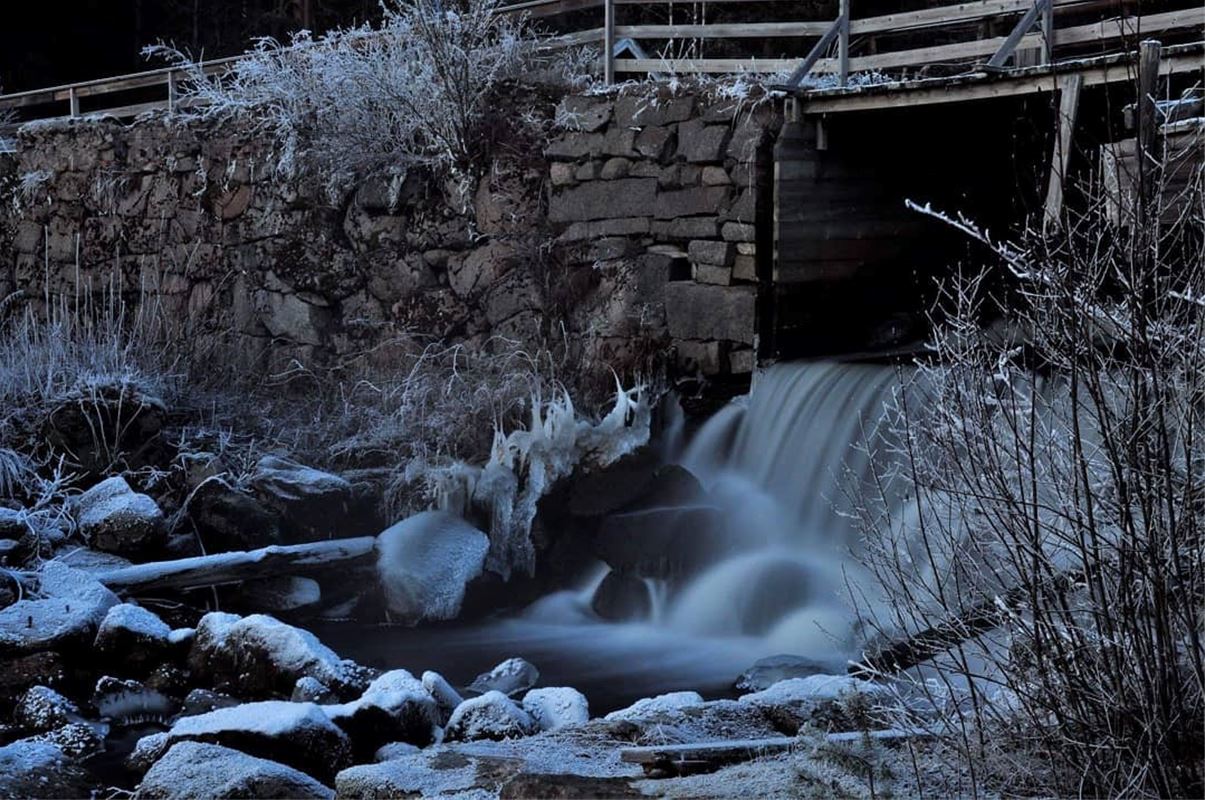 small waterfall.