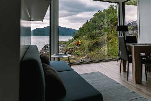  &copy; Lyngen Resort, view through large window from inside the cabin 
