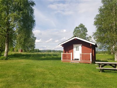 Red little cottage.