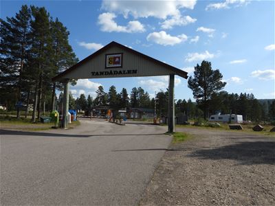 The entrance gate to the campsite in summer.
