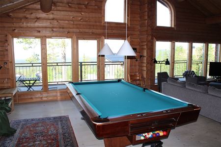 Pool table in the living room.