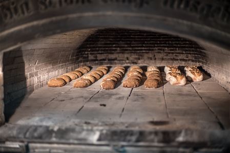 Bread baked in a wood-fired oven.
