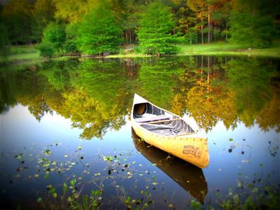 Canoe in water.