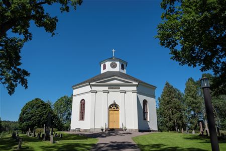 A white octagonal church.