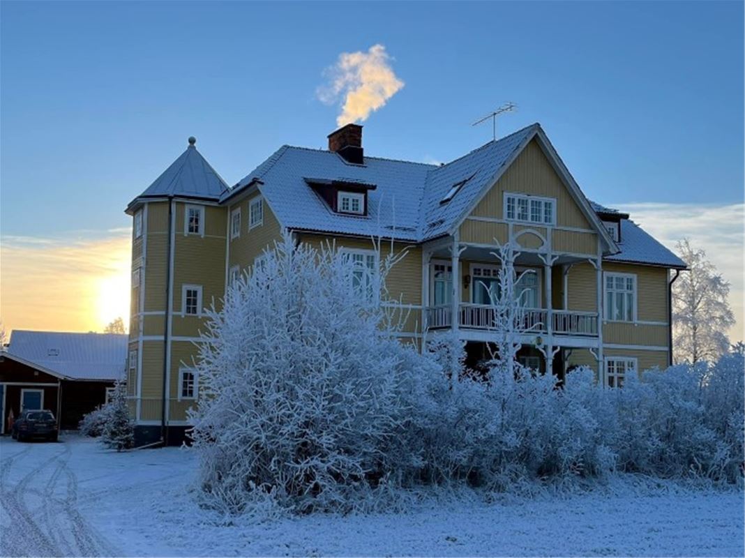 Exteriör av Vandrarhemmet Tre Björnar.