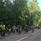  © Per Löfberg, En grupp cyklister cyklar i rad på en väg, grönskande träd i bakgrunden.,