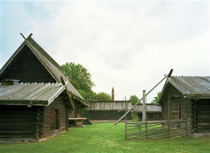 Old log house.