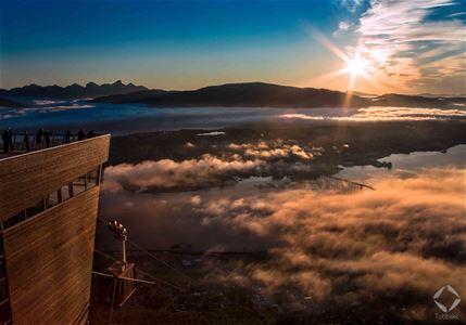 Midnight sun over Tromsø from the Cable Car