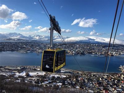 The Cable Car with Tromsø in the background