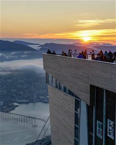 Midnight sun over Tromsø seen from the Cable Car