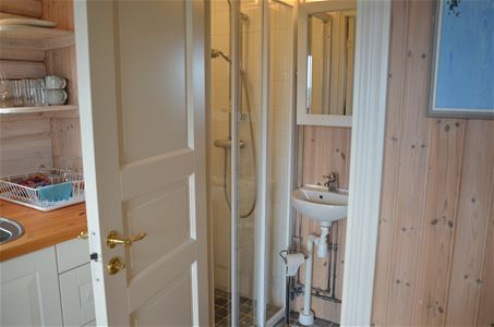 Open door to the bathroom.