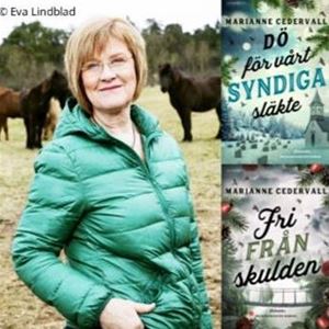  © Eva Lindblad, Marianne Cedervall tillsammans med hästar.